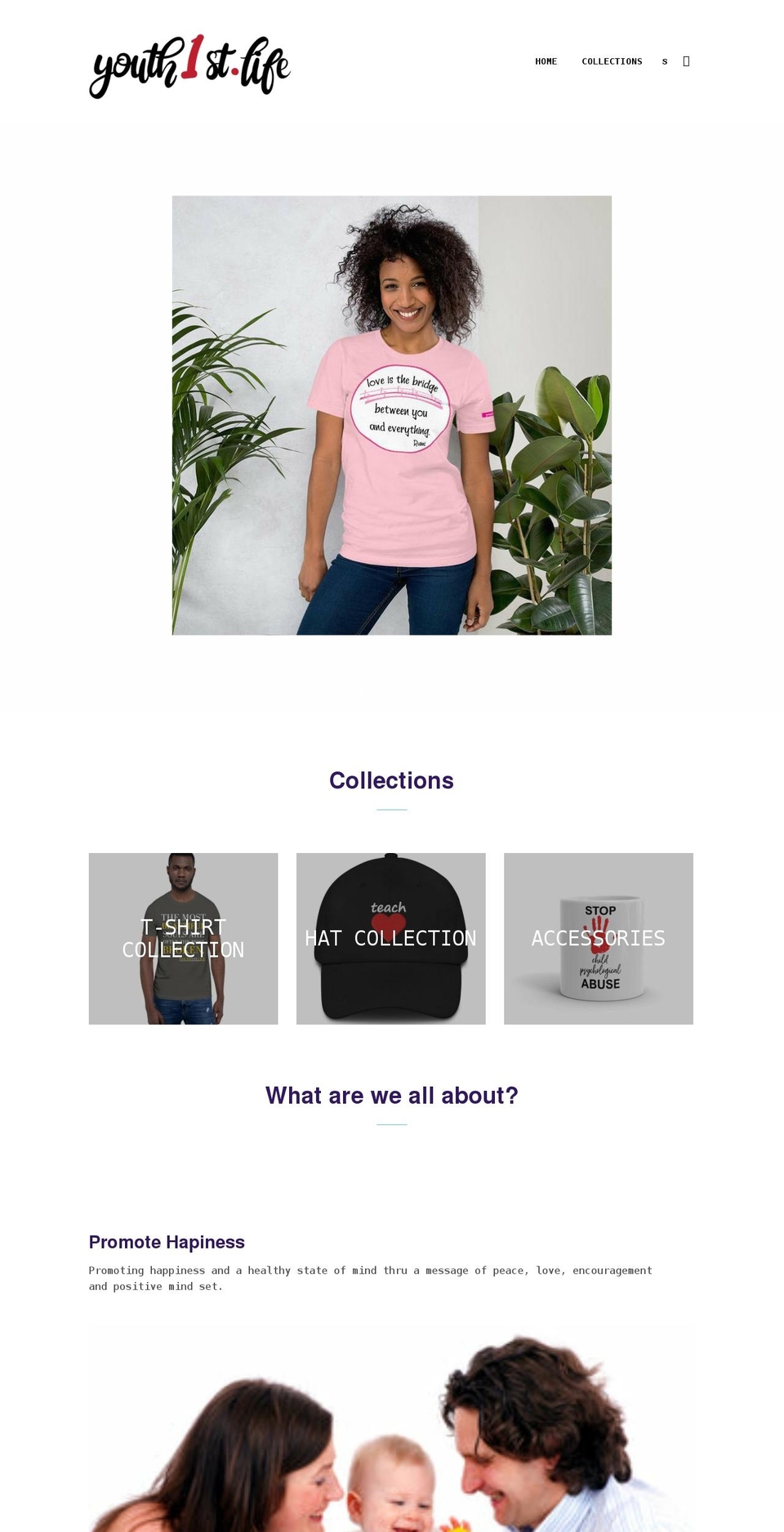 youth1st.life shopify website screenshot