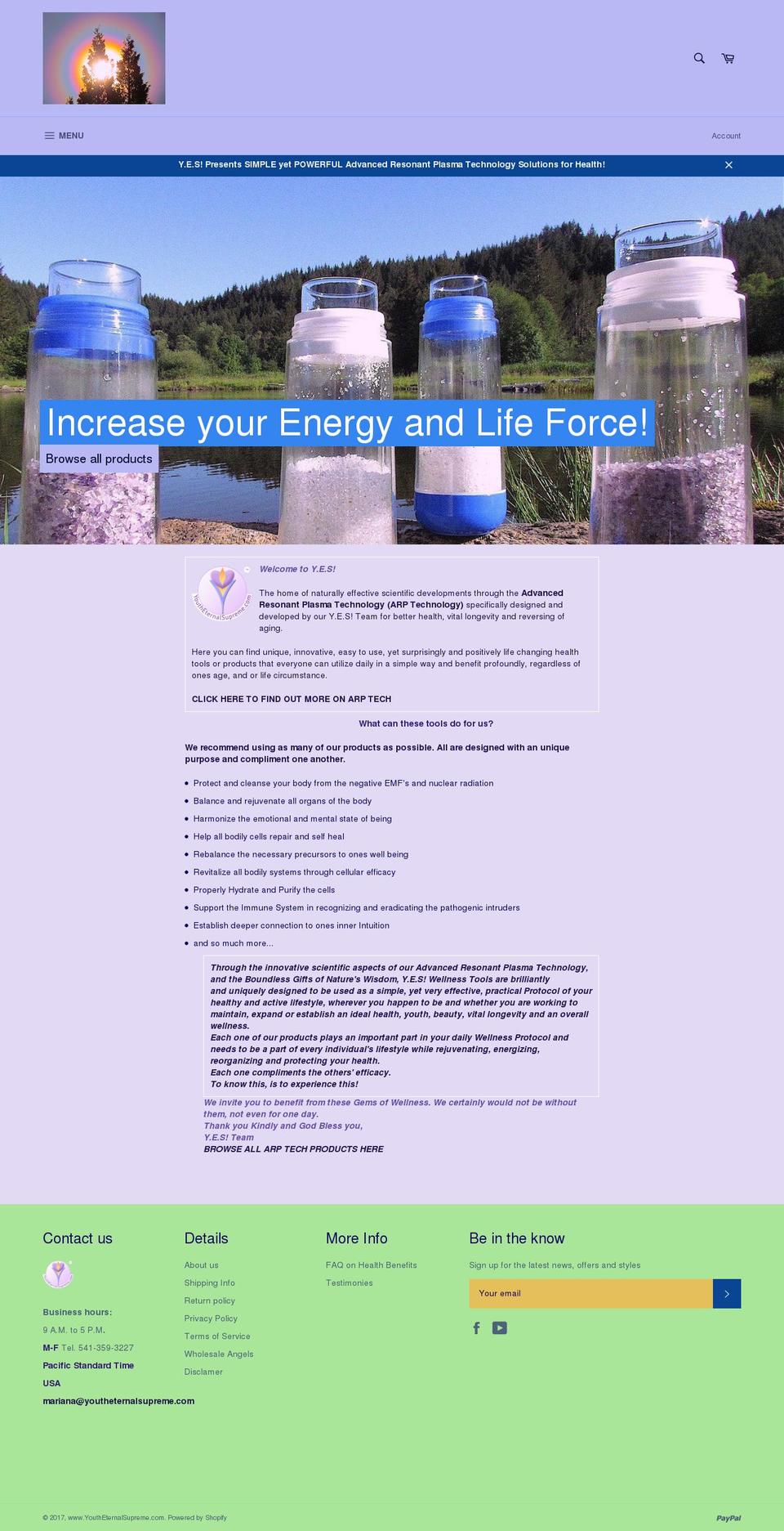 youtheternalsupreme.com shopify website screenshot