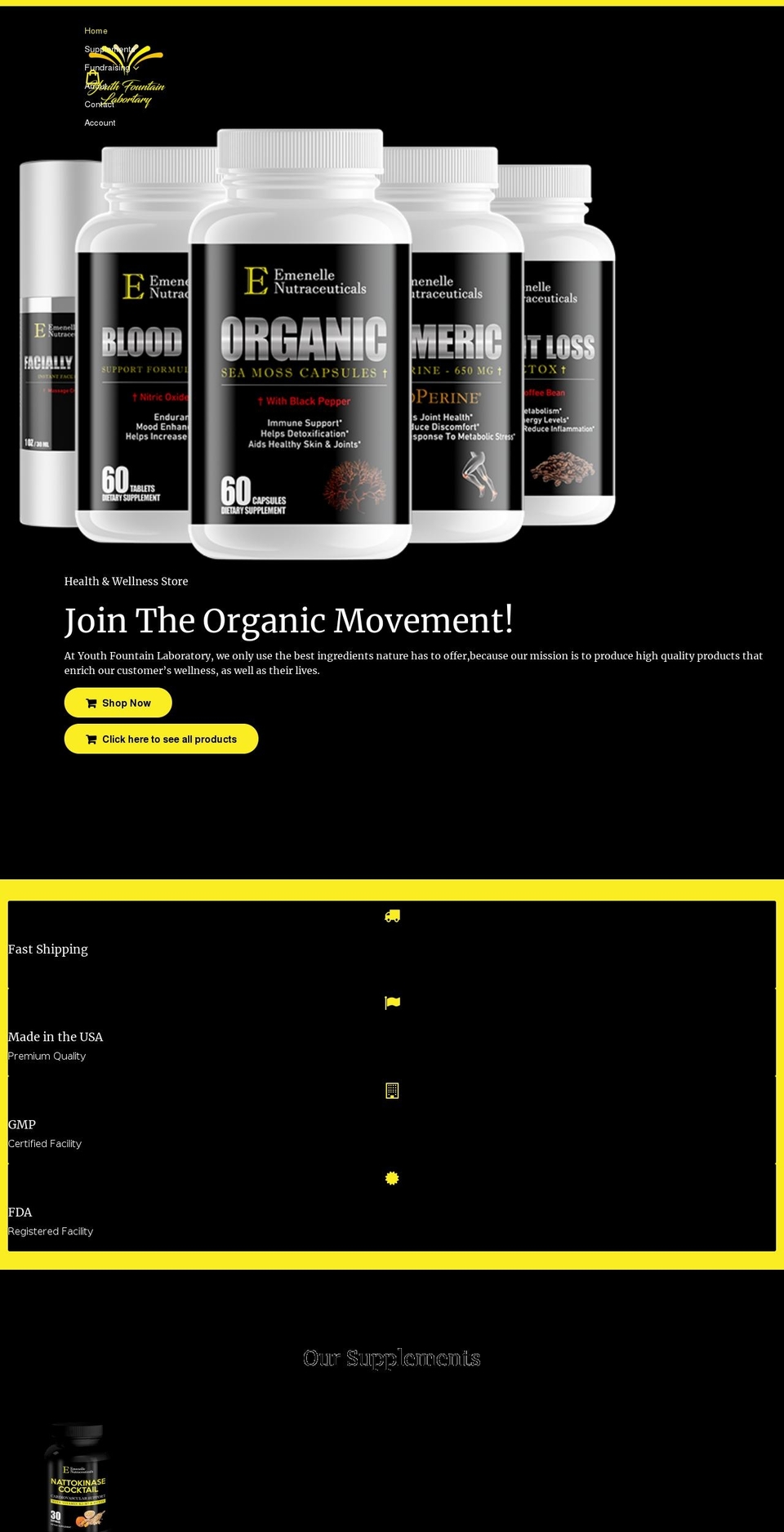 youthfountainlab.com shopify website screenshot