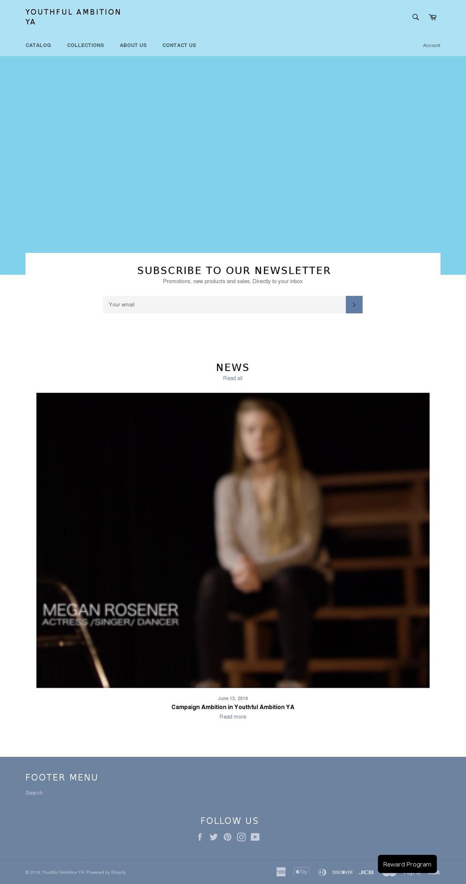 youthfulambitionya.com shopify website screenshot