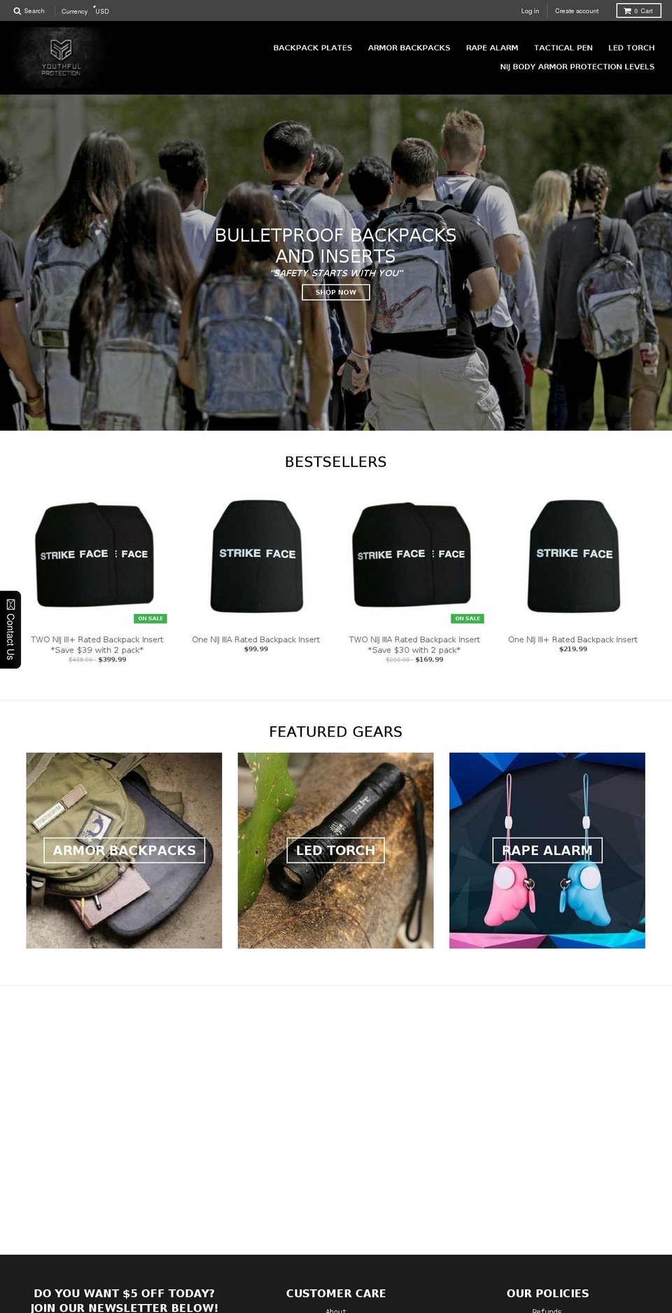 youthfulprotection.com shopify website screenshot