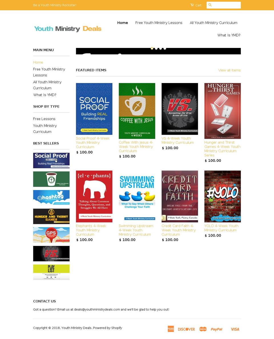 youthministrydeals.com — Shopify storefront screenshot