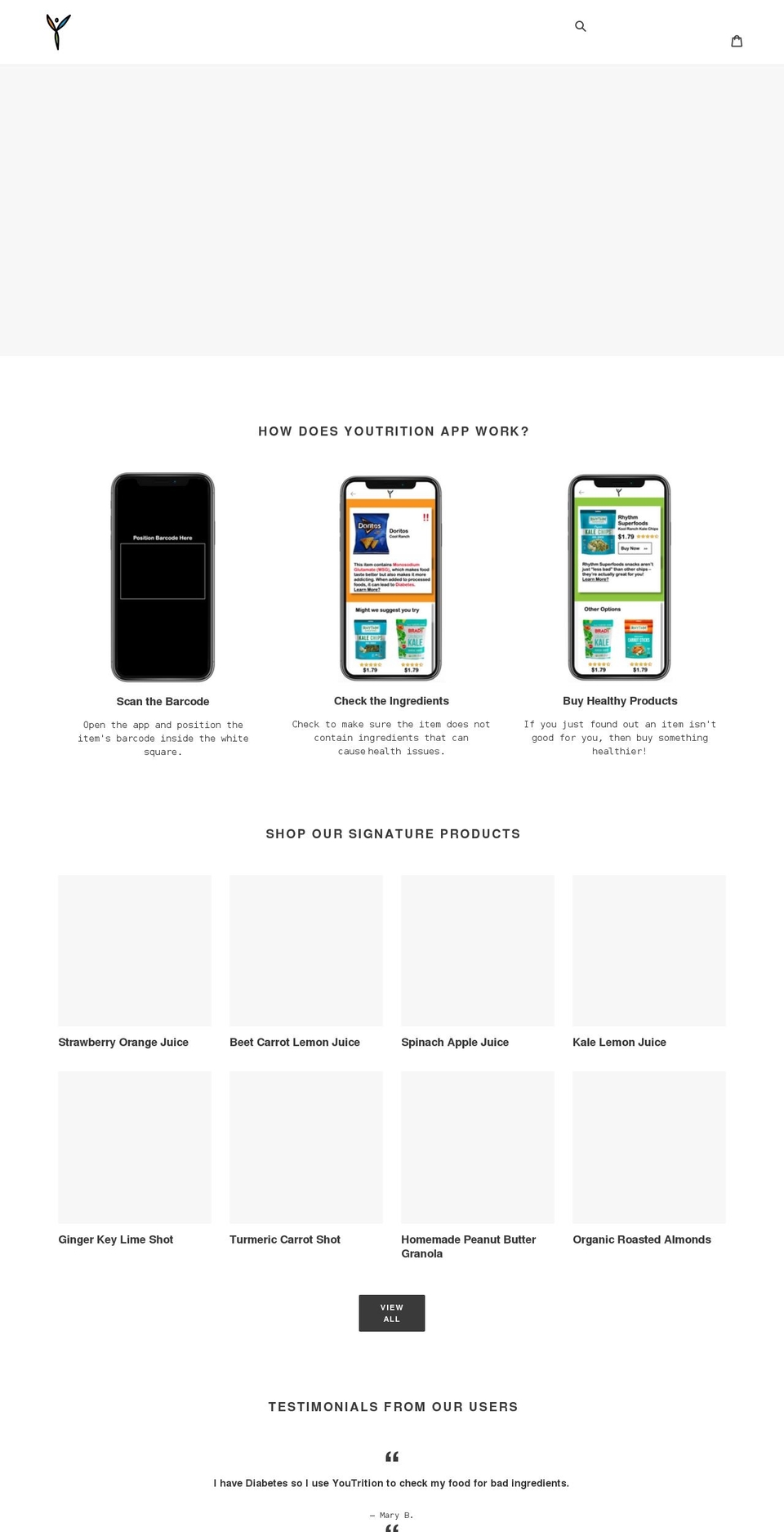 youtritionapp.com shopify website screenshot