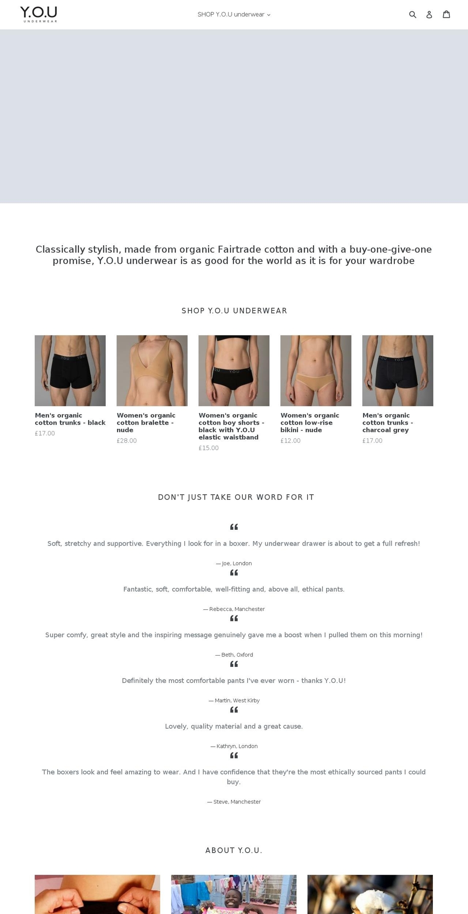 youunderwear.com — Shopify storefront screenshot