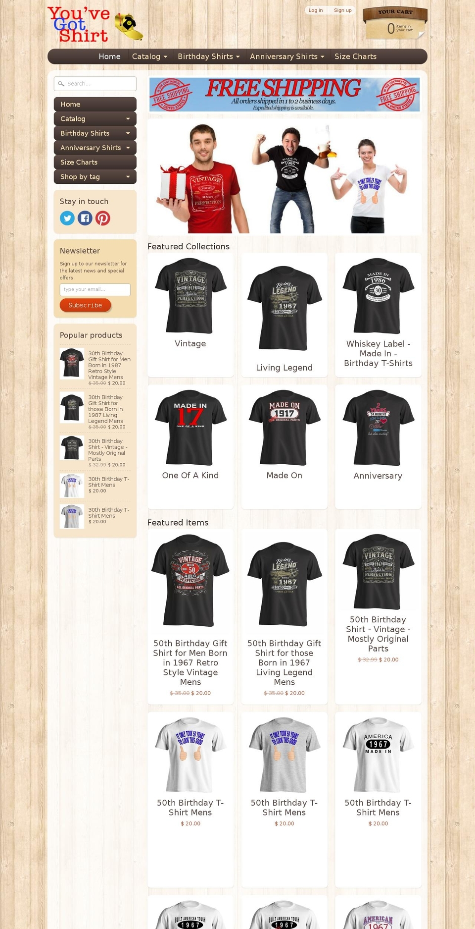 youvegotshirts.com — Shopify storefront screenshot