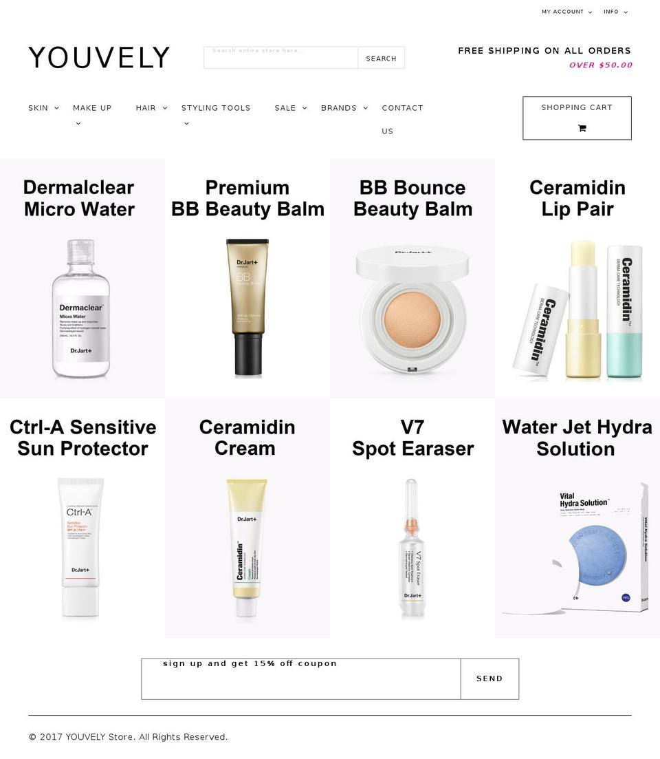 youvely.com shopify website screenshot