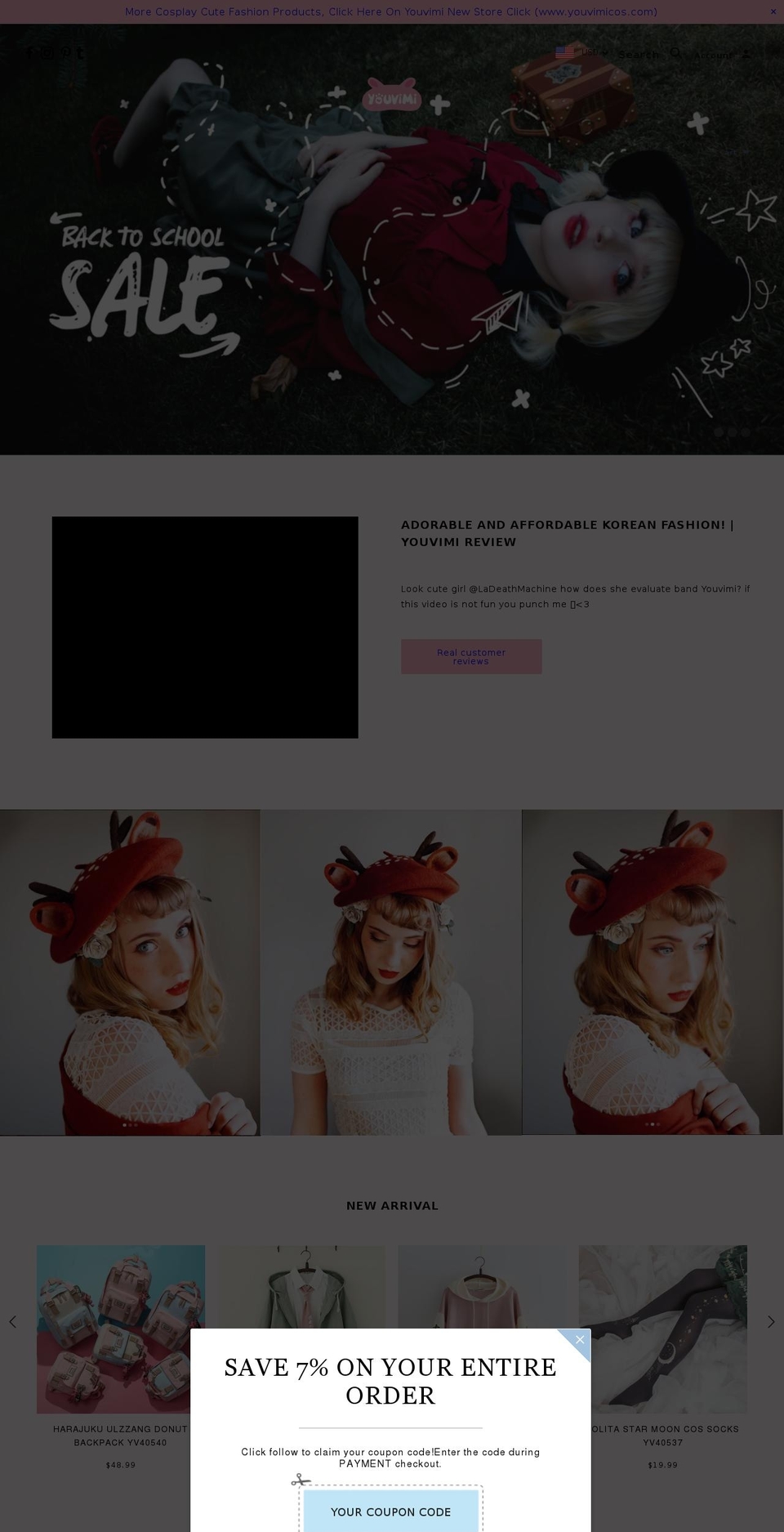 youvimi.com shopify website screenshot