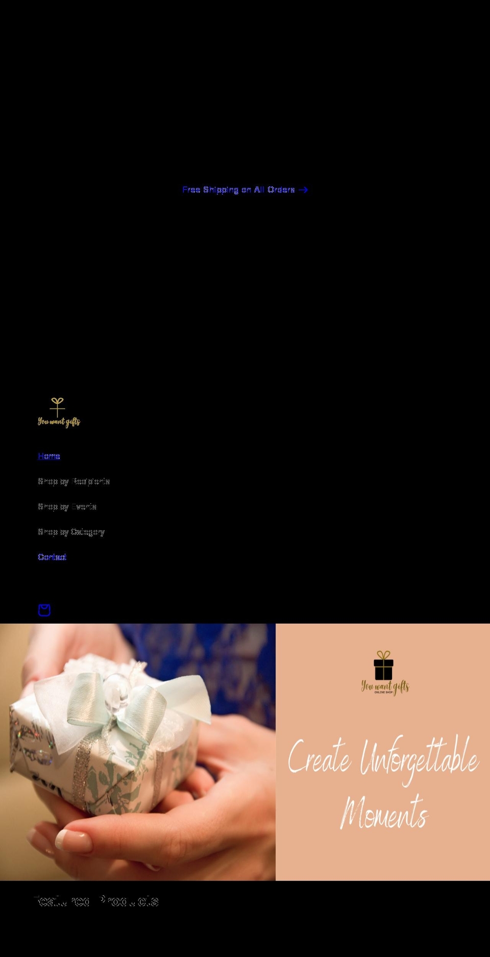 youwantgifts.com shopify website screenshot