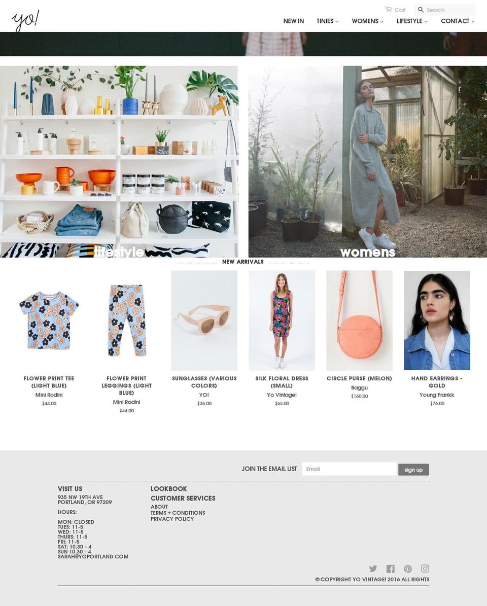 The Yo Store - Live Theme Afterpay edits Shopify theme site example yovintage.com