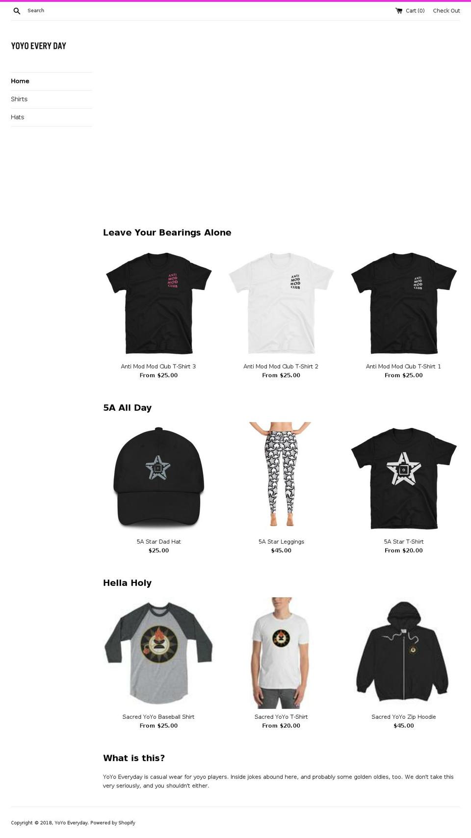 yoyoeveryday.com — Shopify storefront screenshot