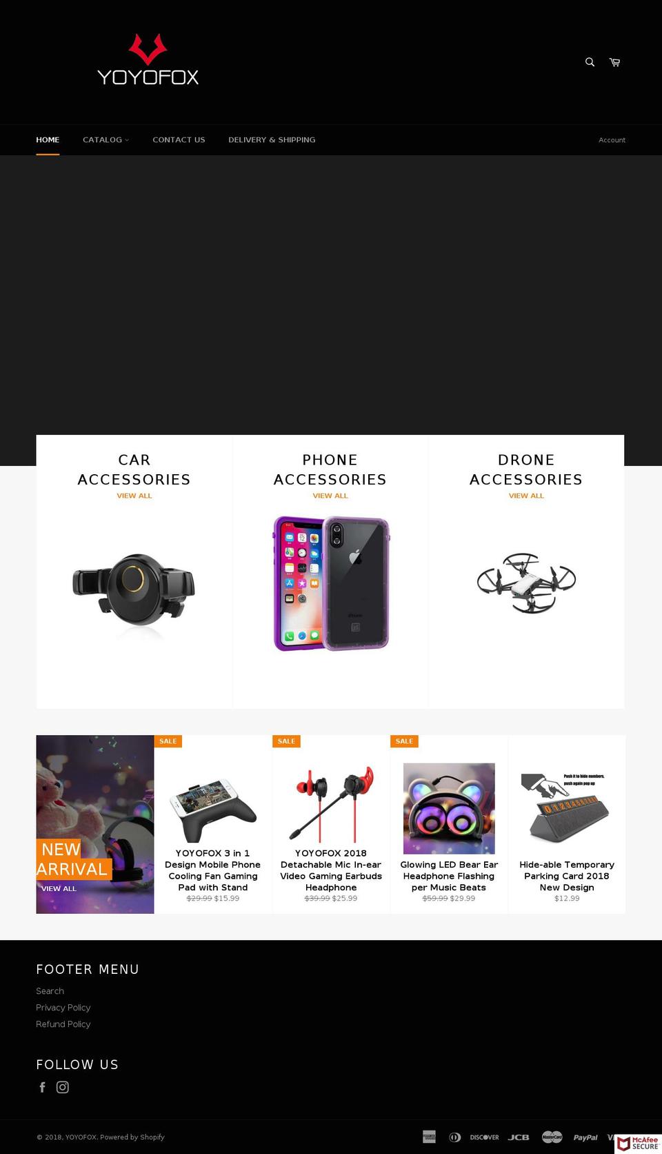 yoyofox.com — Shopify storefront screenshot