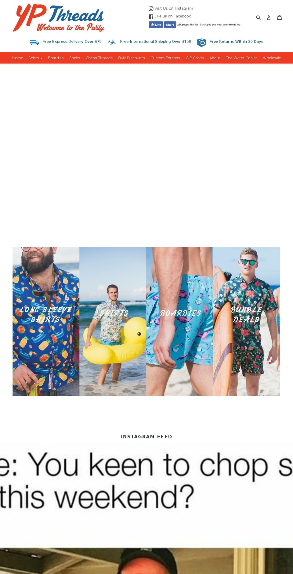 ypthreads.com.au shopify website screenshot