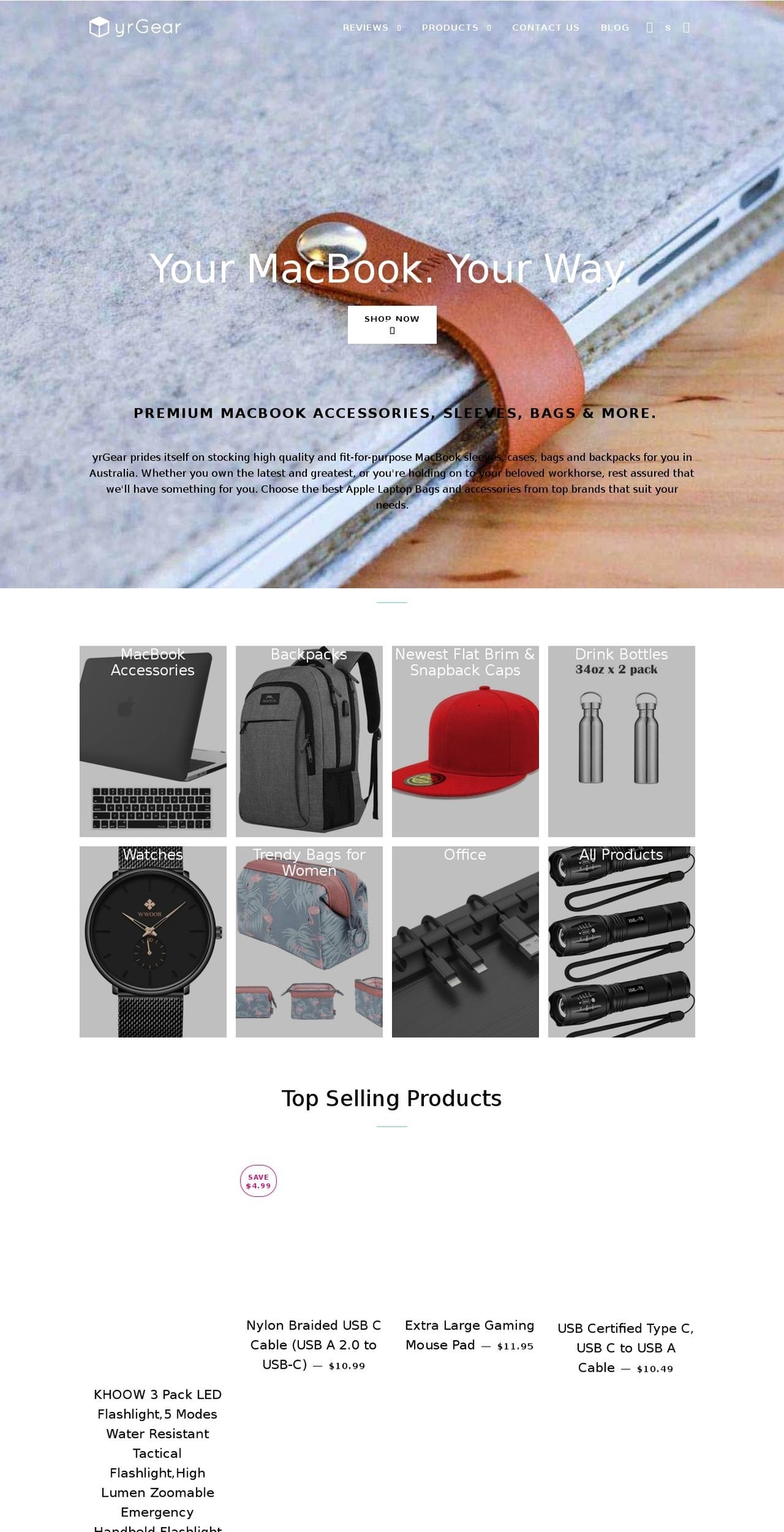 yrgear.co shopify website screenshot