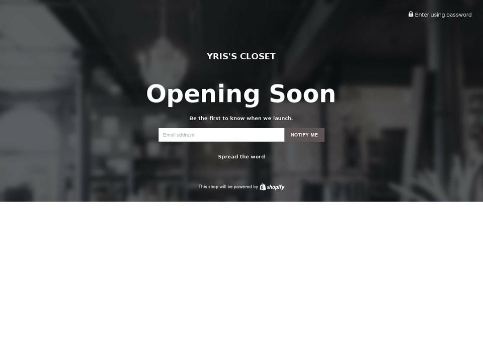 yriscloset.com — Shopify storefront screenshot