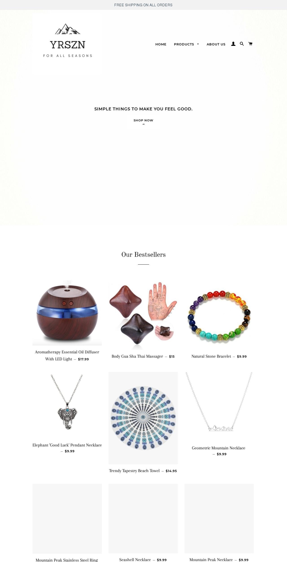 yrszn.com — Shopify storefront screenshot