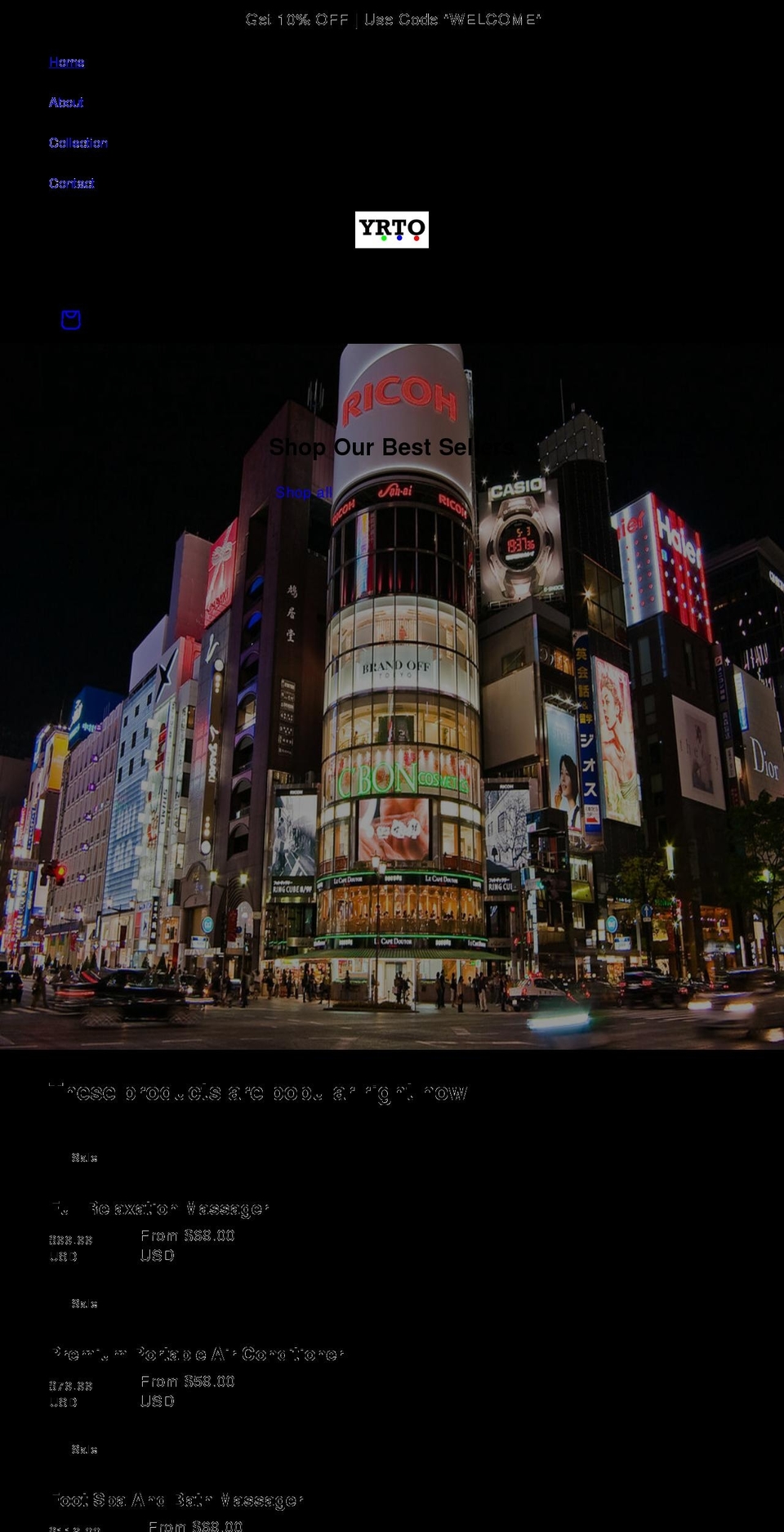 yrto.com shopify website screenshot