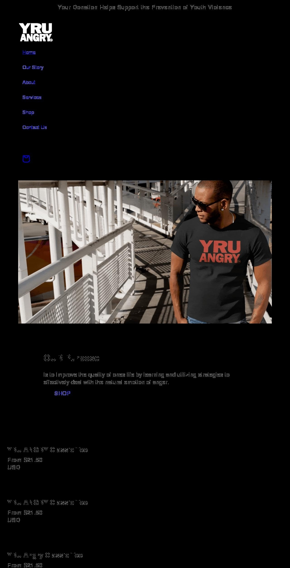 yruangry.com shopify website screenshot