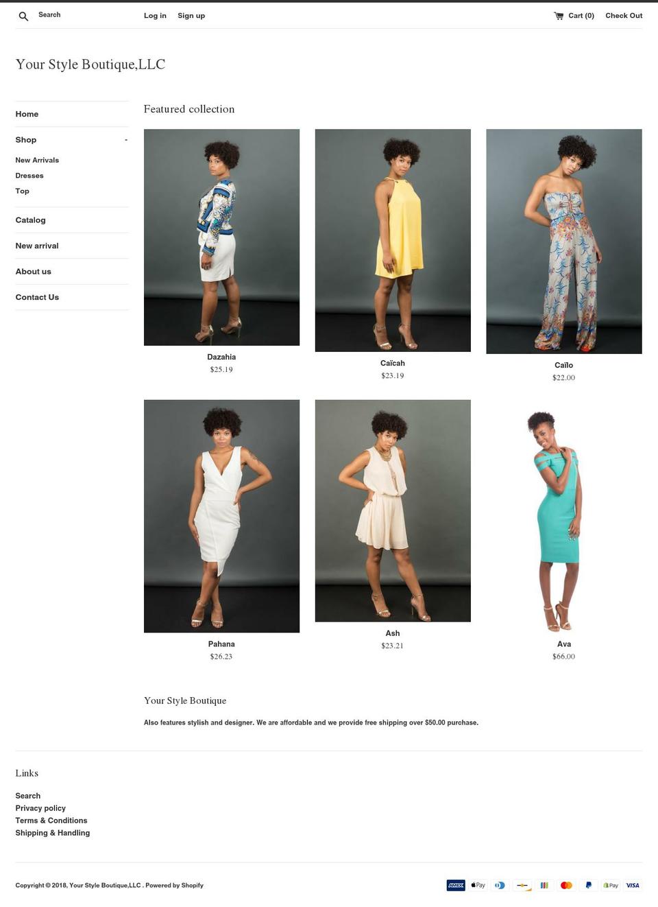 ysboutiquellc.com — Shopify storefront screenshot