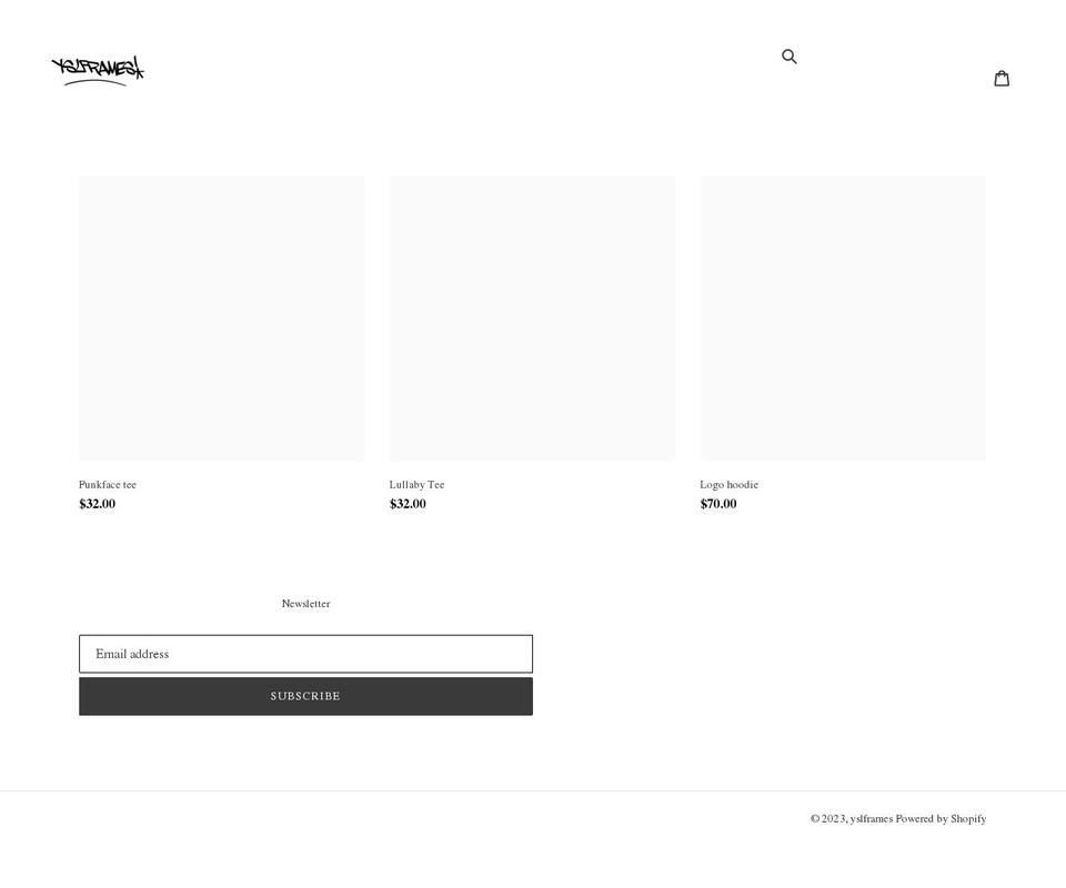 yslframes.com shopify website screenshot