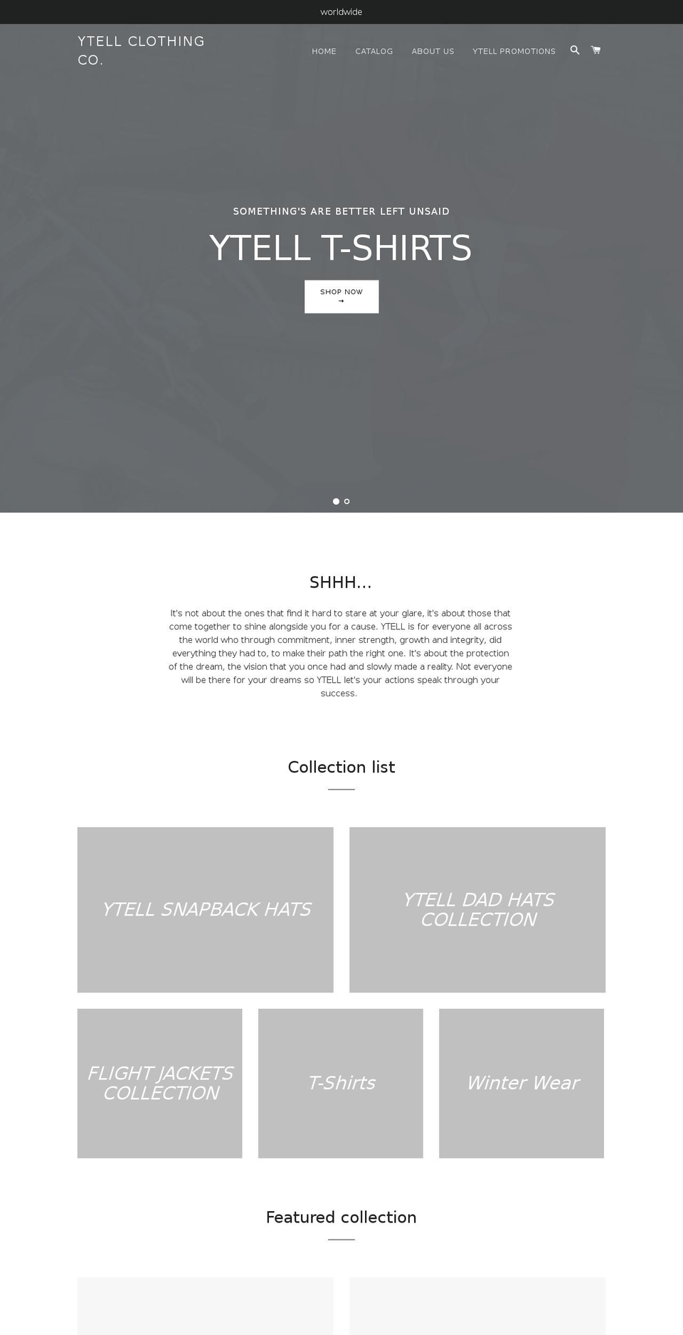 ytellclothing.com — Shopify storefront screenshot
