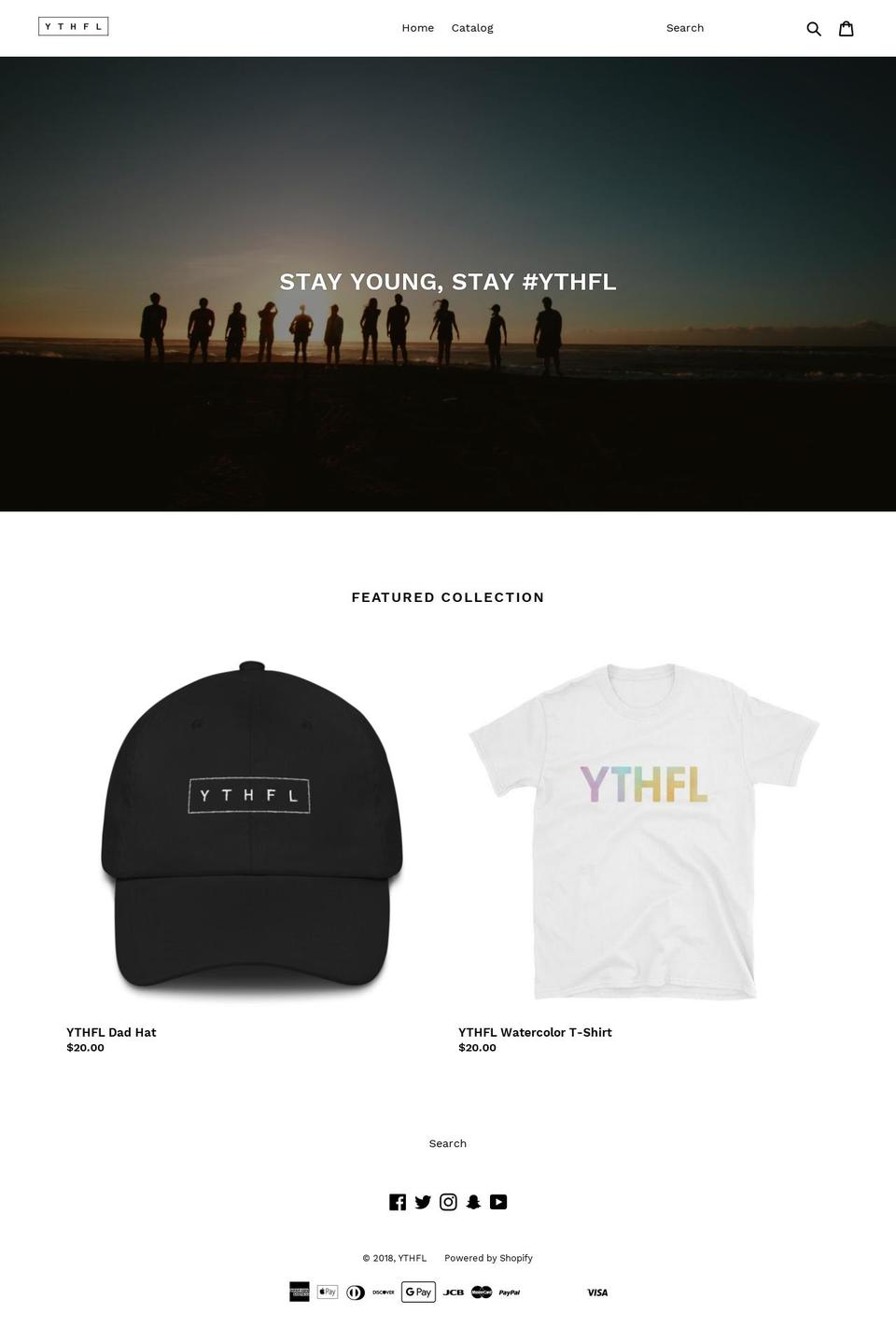 ythfl.com — Shopify storefront screenshot