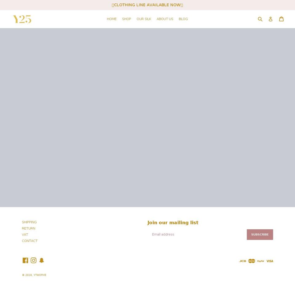 ytwofive.com — Shopify storefront screenshot