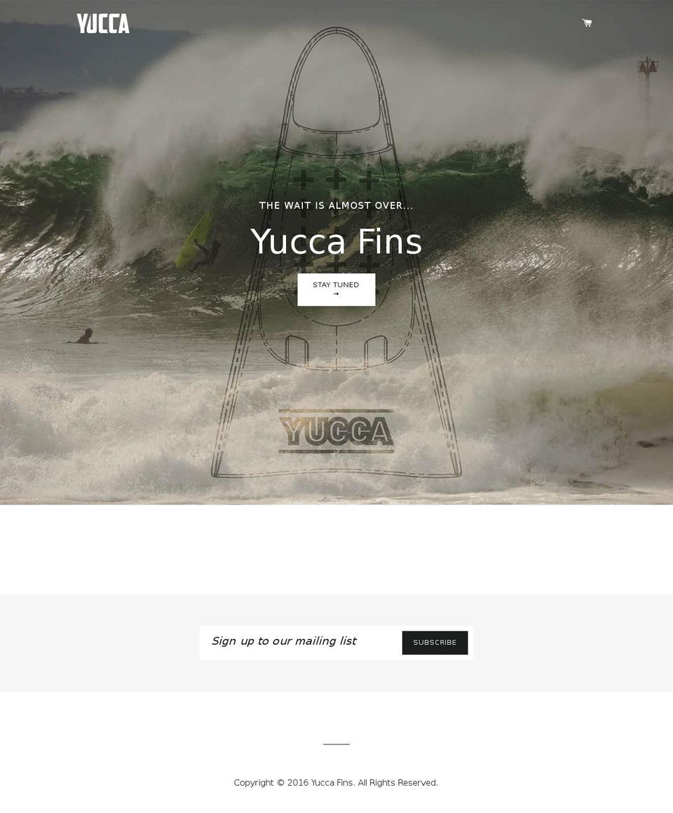 yuccafins.com shopify website screenshot