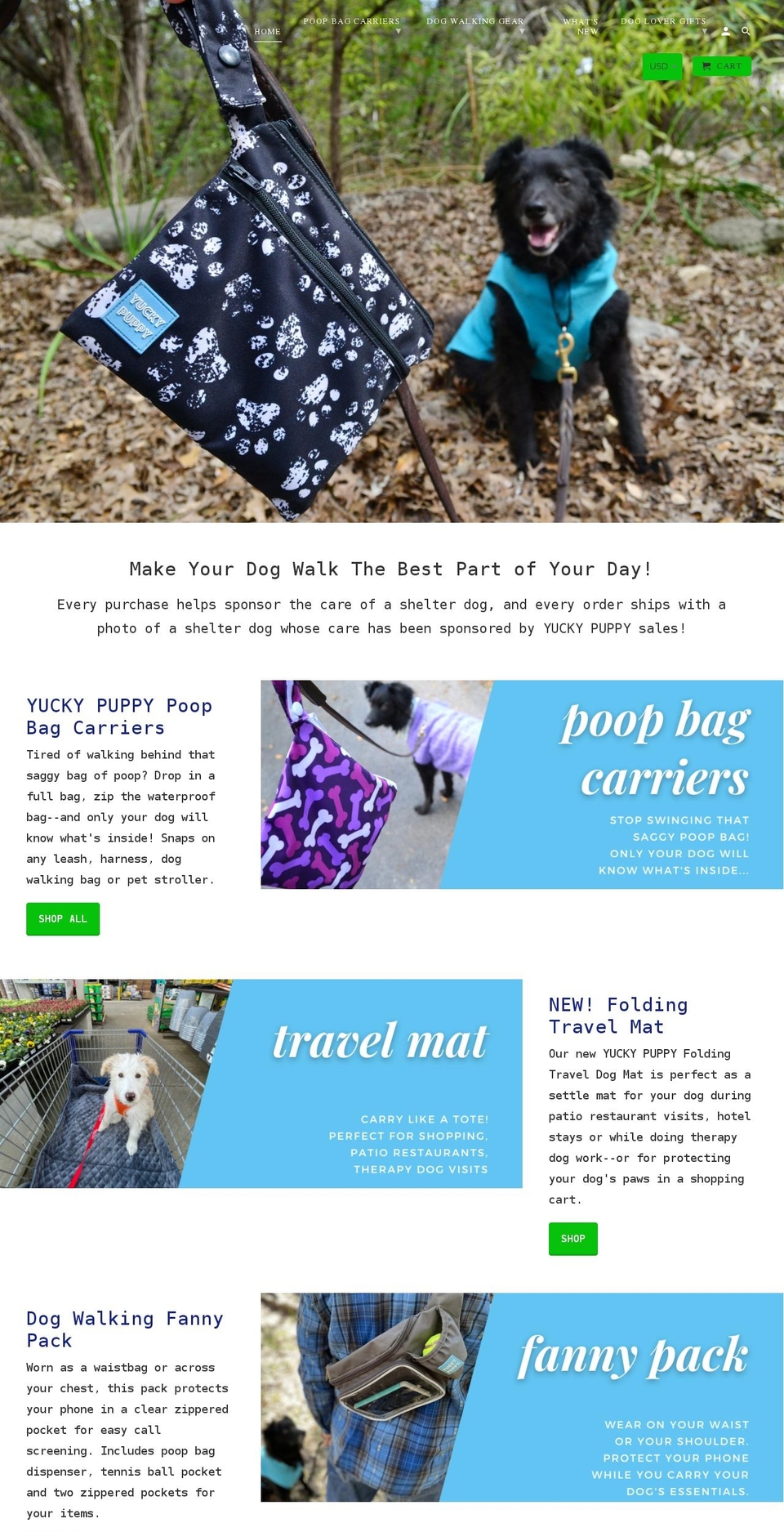 yuckypuppy.com shopify website screenshot