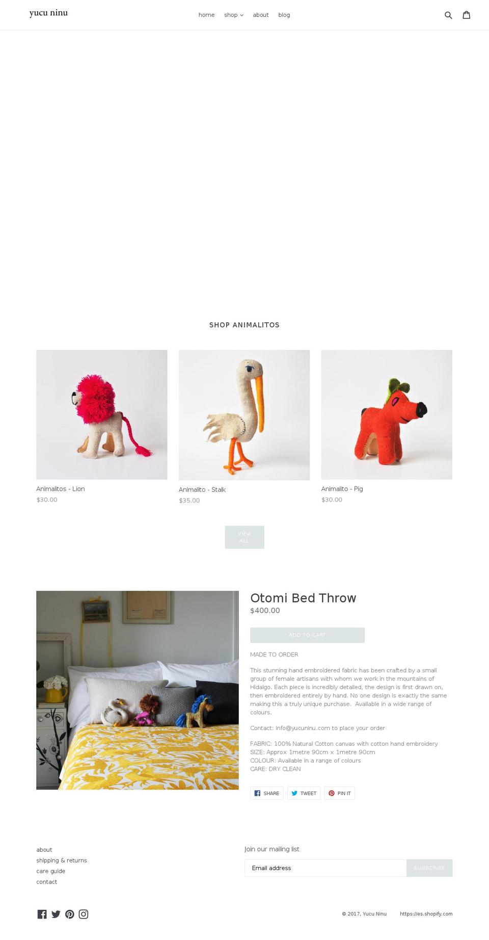 yucuninu.com shopify website screenshot