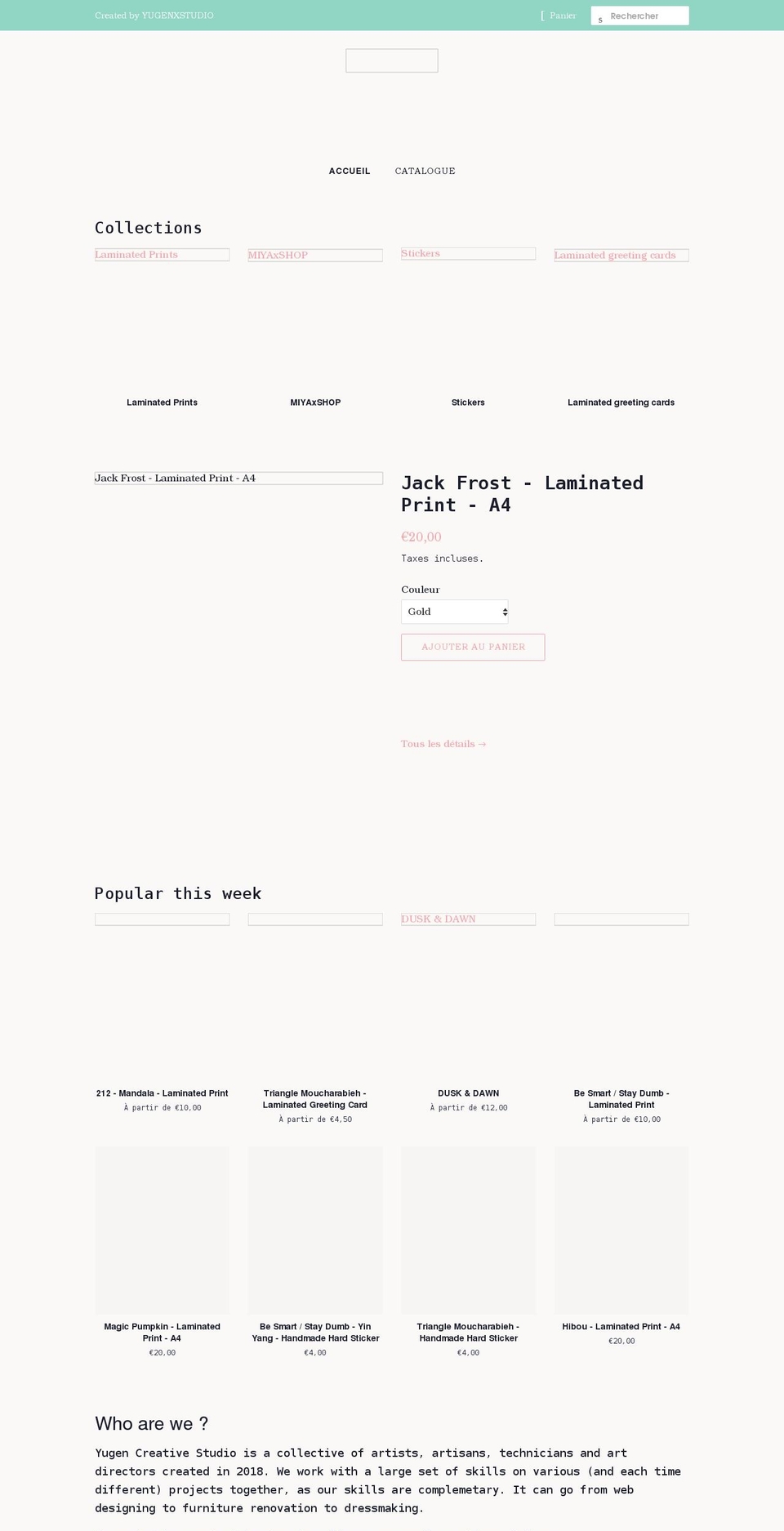 yugenxshop.com shopify website screenshot