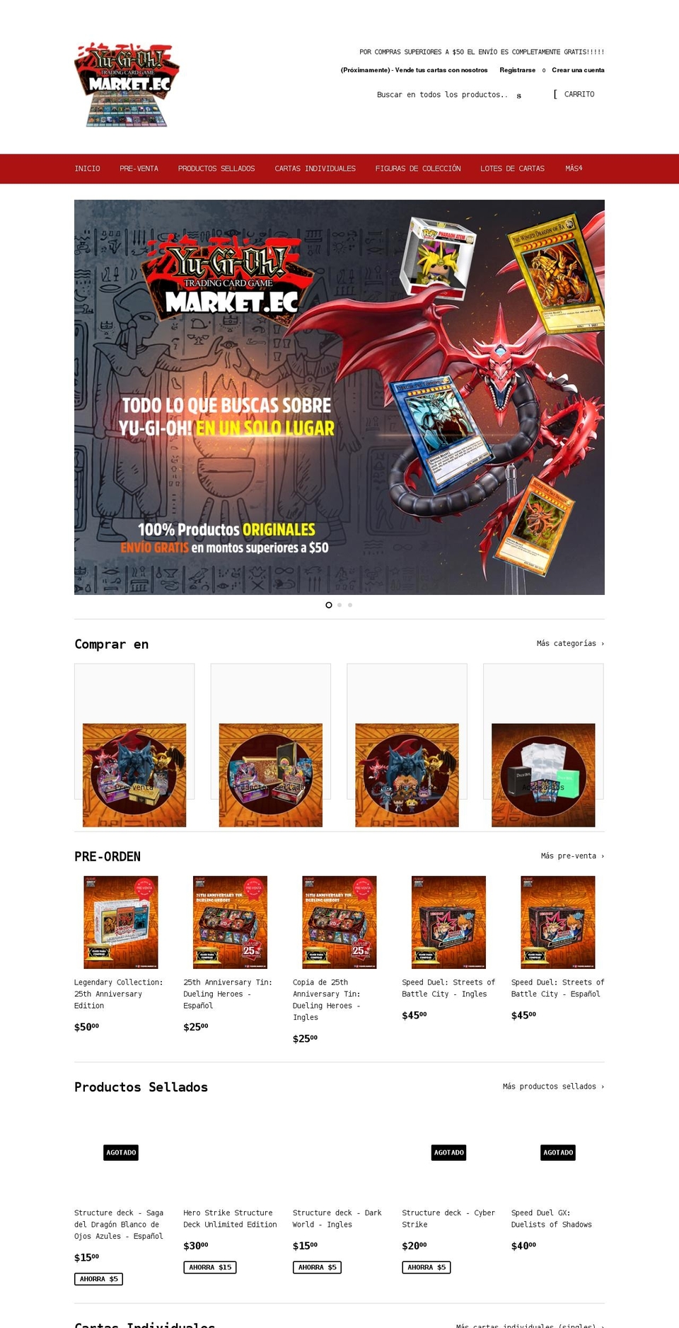 yugioh-market.com shopify website screenshot