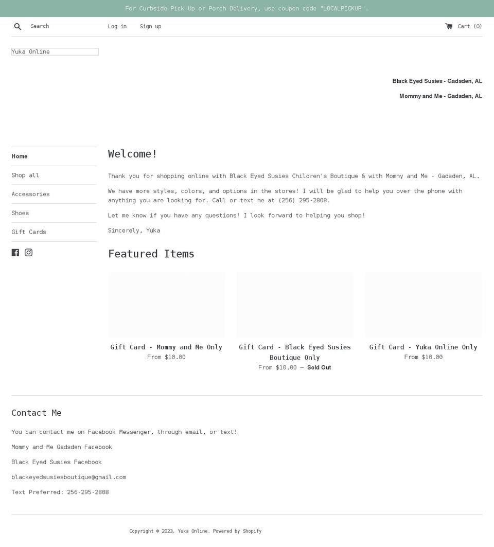 yukaonline.com shopify website screenshot