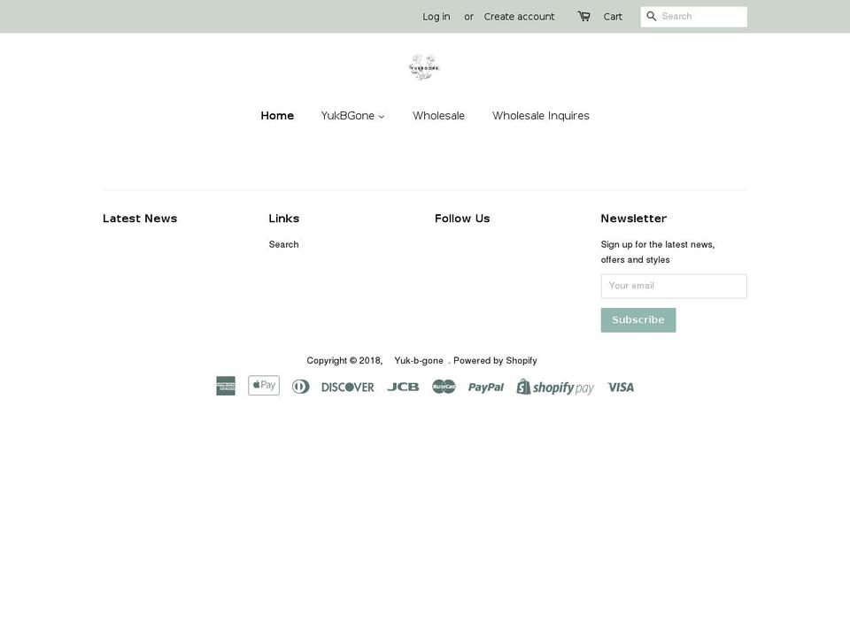 yukbgone.com — Shopify storefront screenshot