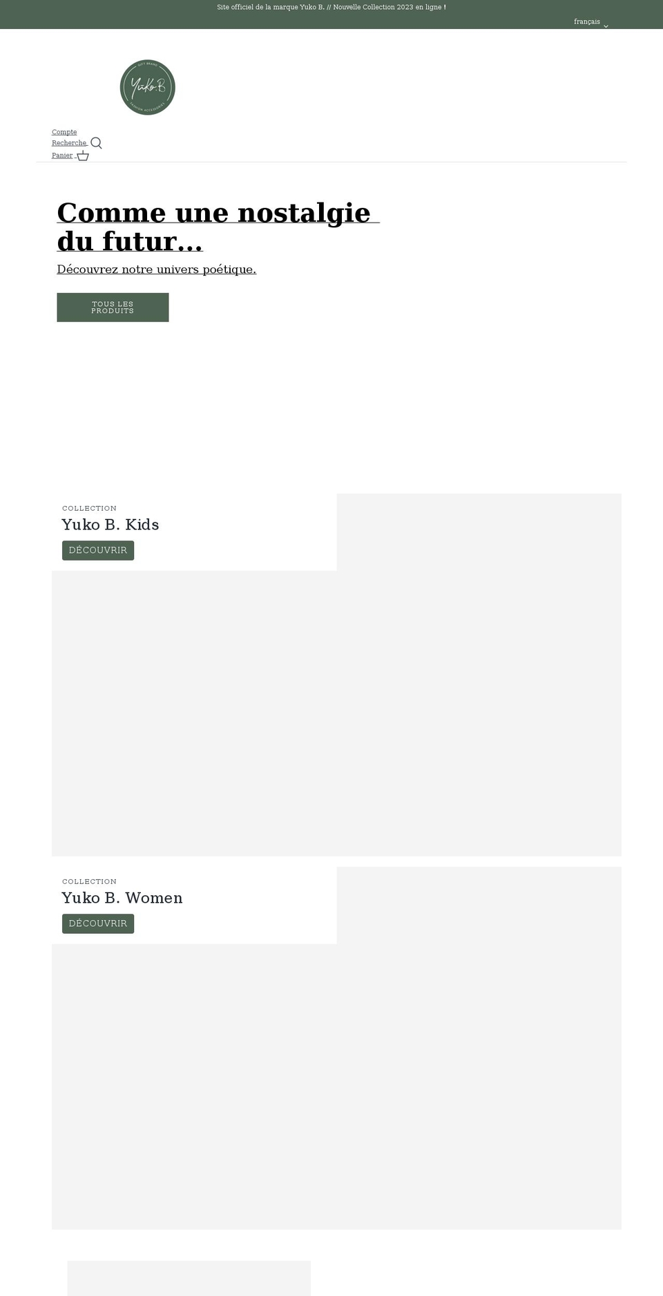 yuko-b.com shopify website screenshot