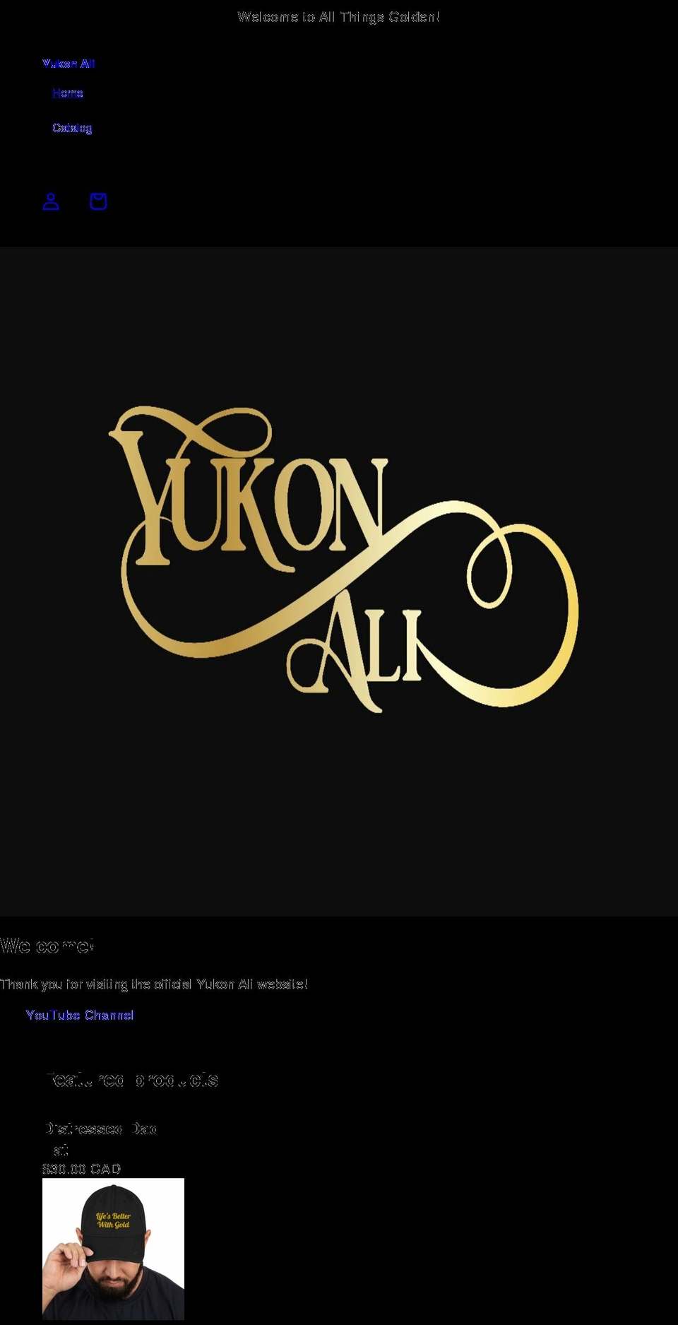 yukonali.com shopify website screenshot