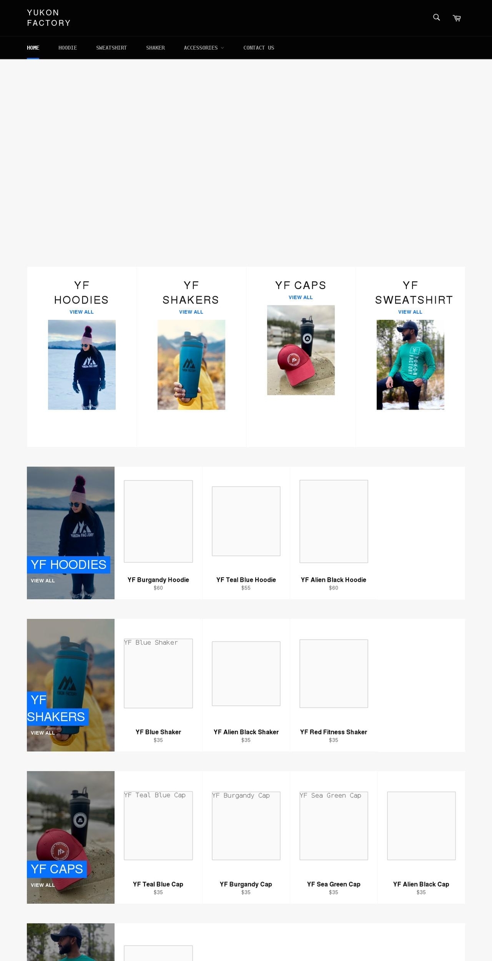 yukonfactory.com shopify website screenshot