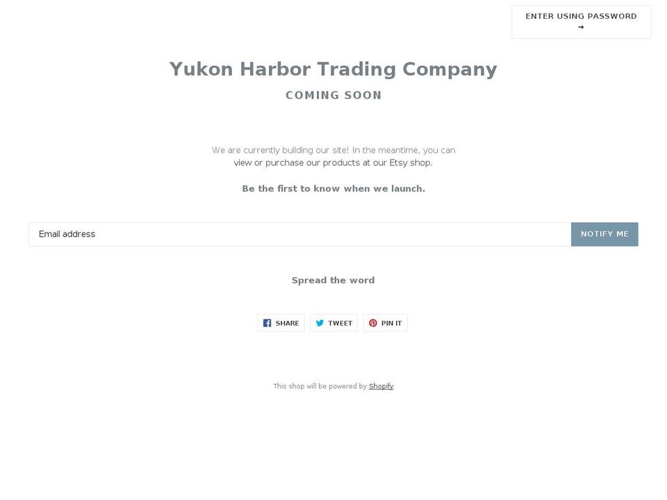 yukonharbortradingcompany.com shopify website screenshot