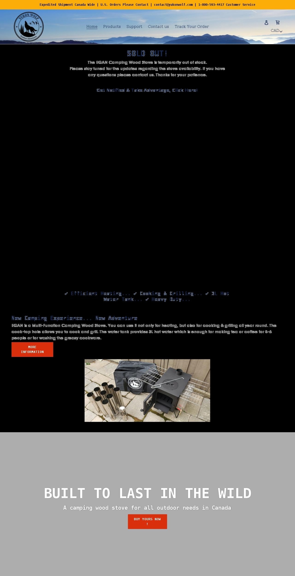 yukonwolf.com shopify website screenshot