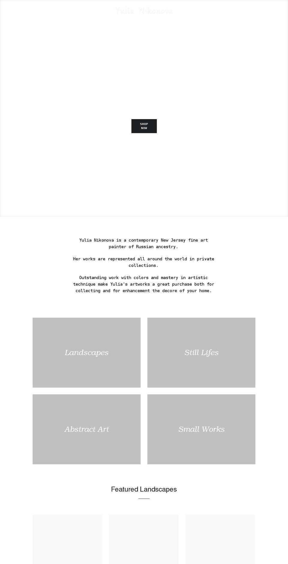 yuliaarts.com shopify website screenshot