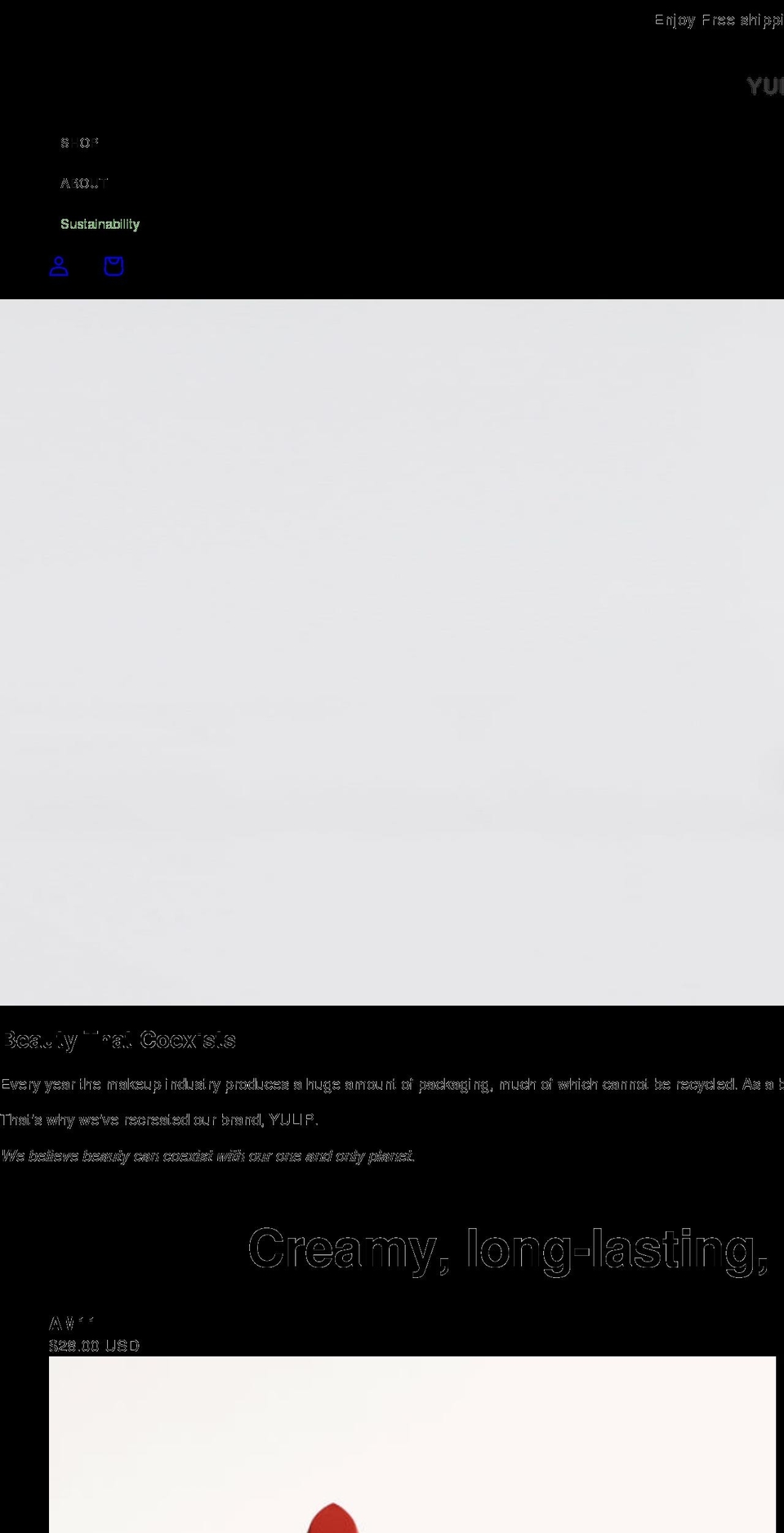 yulipbeauty.com shopify website screenshot