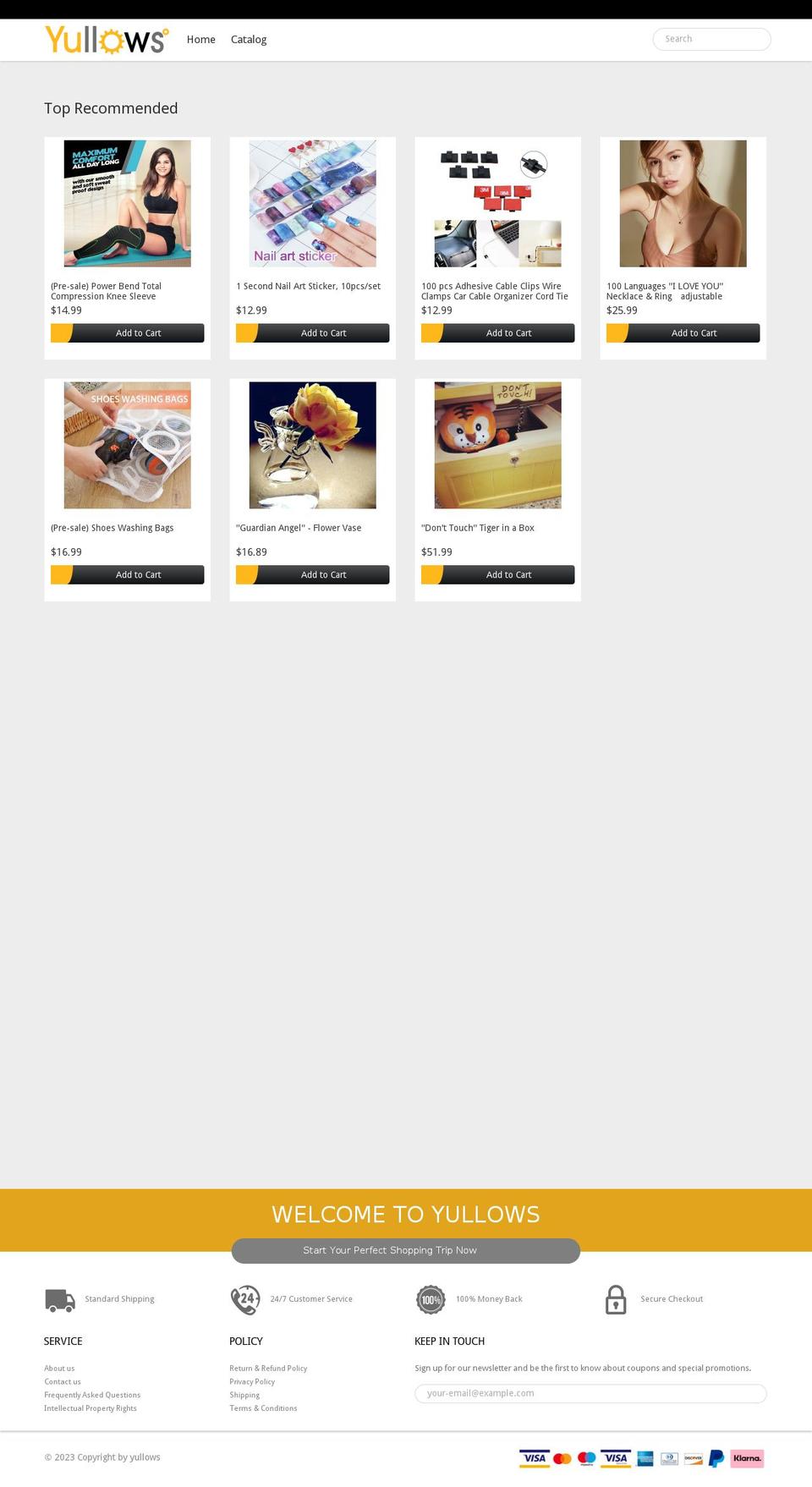 yullows.com shopify website screenshot