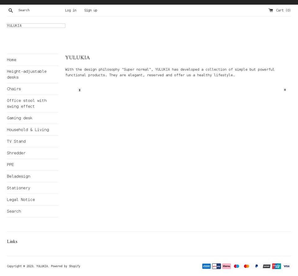 yulukia.com shopify website screenshot