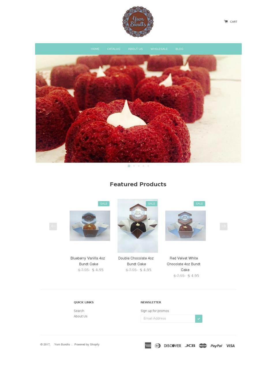 yumbundts.com shopify website screenshot