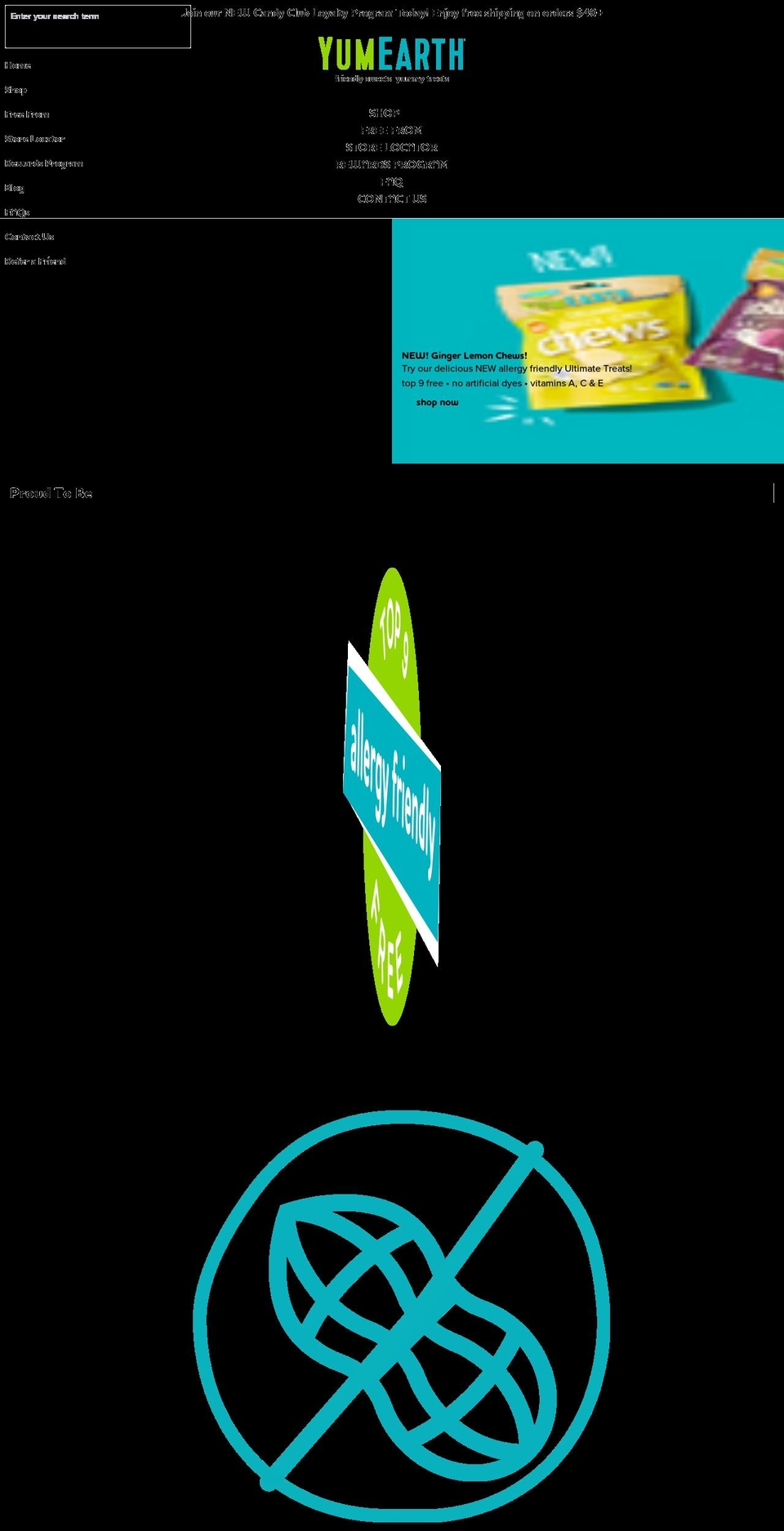 yumearth.com shopify website screenshot
