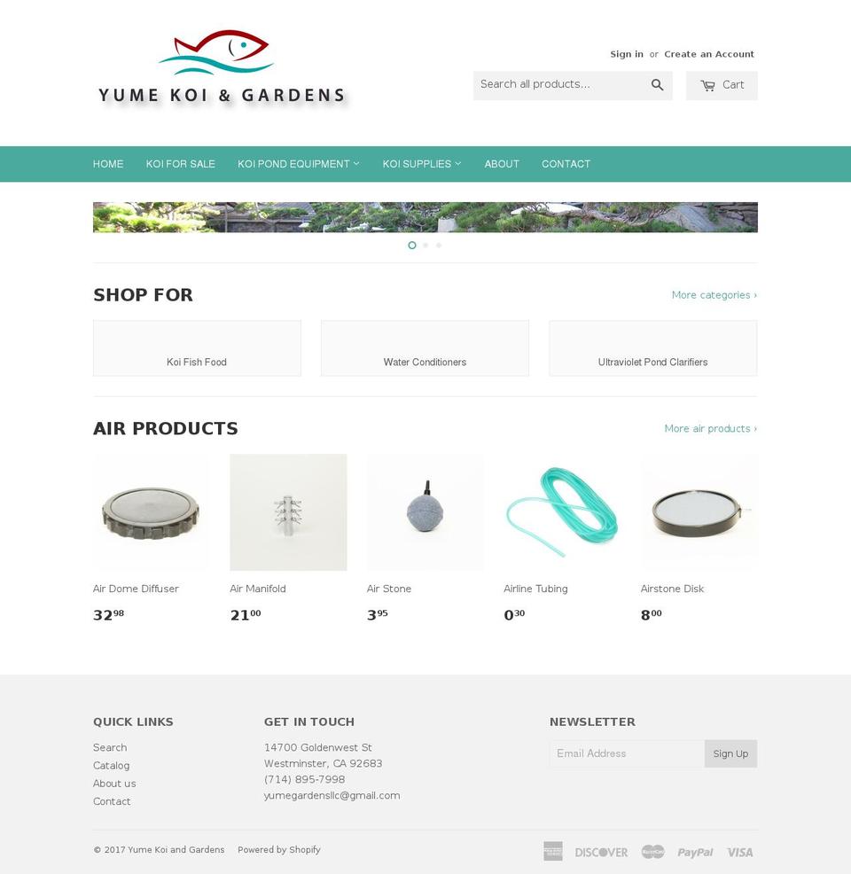 yumekoigardens.com shopify website screenshot