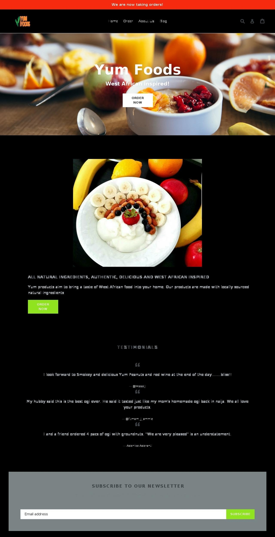 yumfoodsllc.com — Shopify storefront screenshot