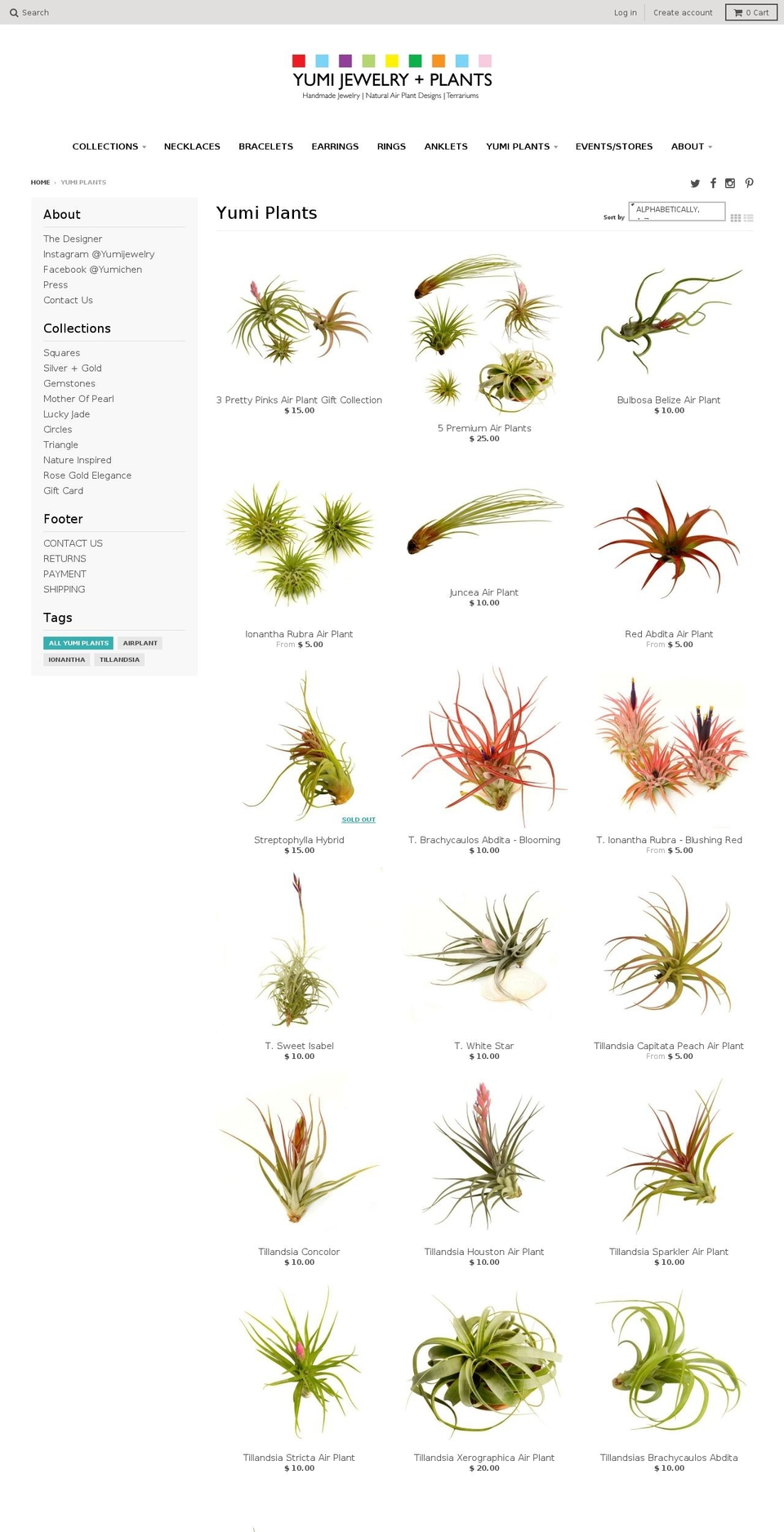 yumiplants.com shopify website screenshot