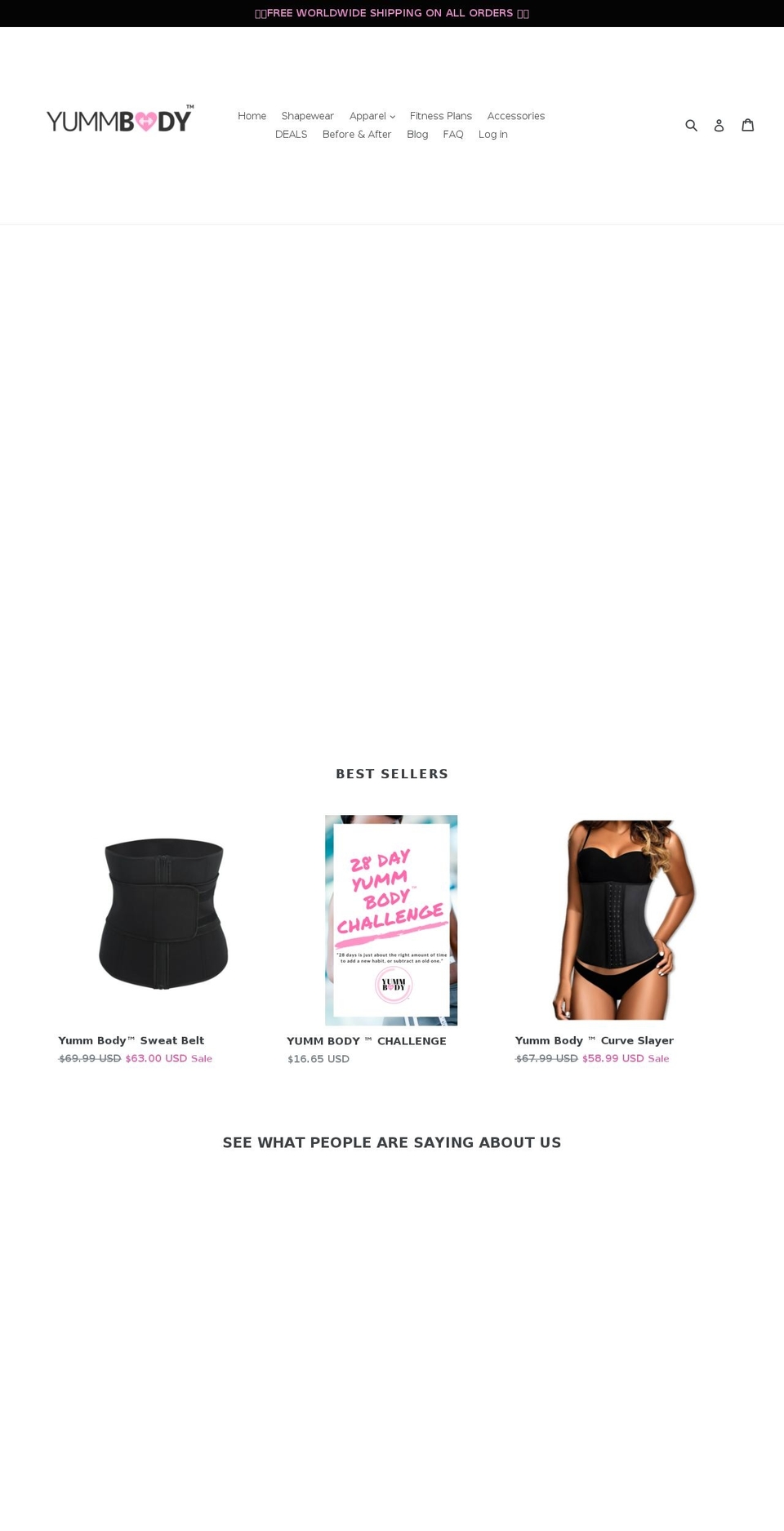 yummbodyshop.com — Shopify storefront screenshot