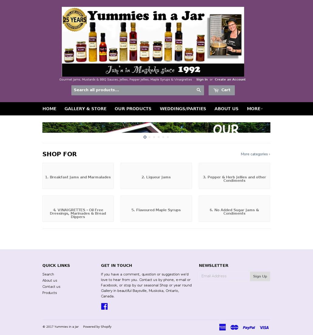 yummiesinajar.ca shopify website screenshot