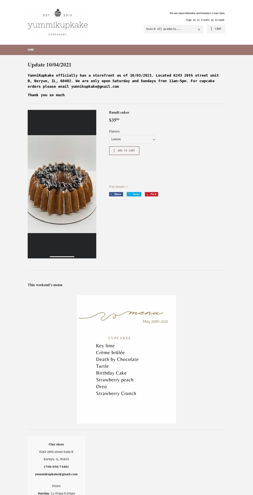 yummikupkake.com shopify website screenshot
